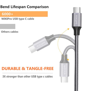 Nylon Braided USB C Cable (USB A 2.0 to USB-C) - yrGear Australia