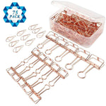 Rose Gold Hollow Binder Clips + Paperclips