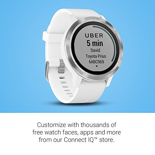 Garmin Vivoactive 3 Smartwatch: Stainless White Silicone - yrGear Australia