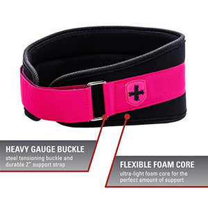 Harbinger Women's Nylon Weightlifting Belt with Flexible Ultralight Foam Core, 5-Inch, Pink, X-Small - yrGear Australia