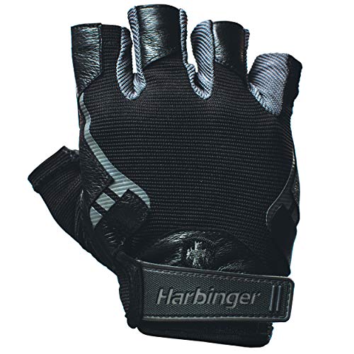 Harbinger Pro Non-WristWrap Vented Cushioned Leather Palm Weightlifting Gloves, Pair, Large - yrGear Australia