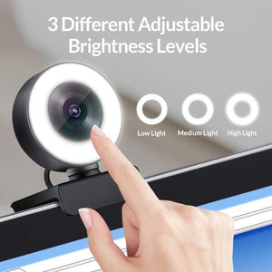 Streaming 1080p Webcam with Ring Light - yrGear Australia