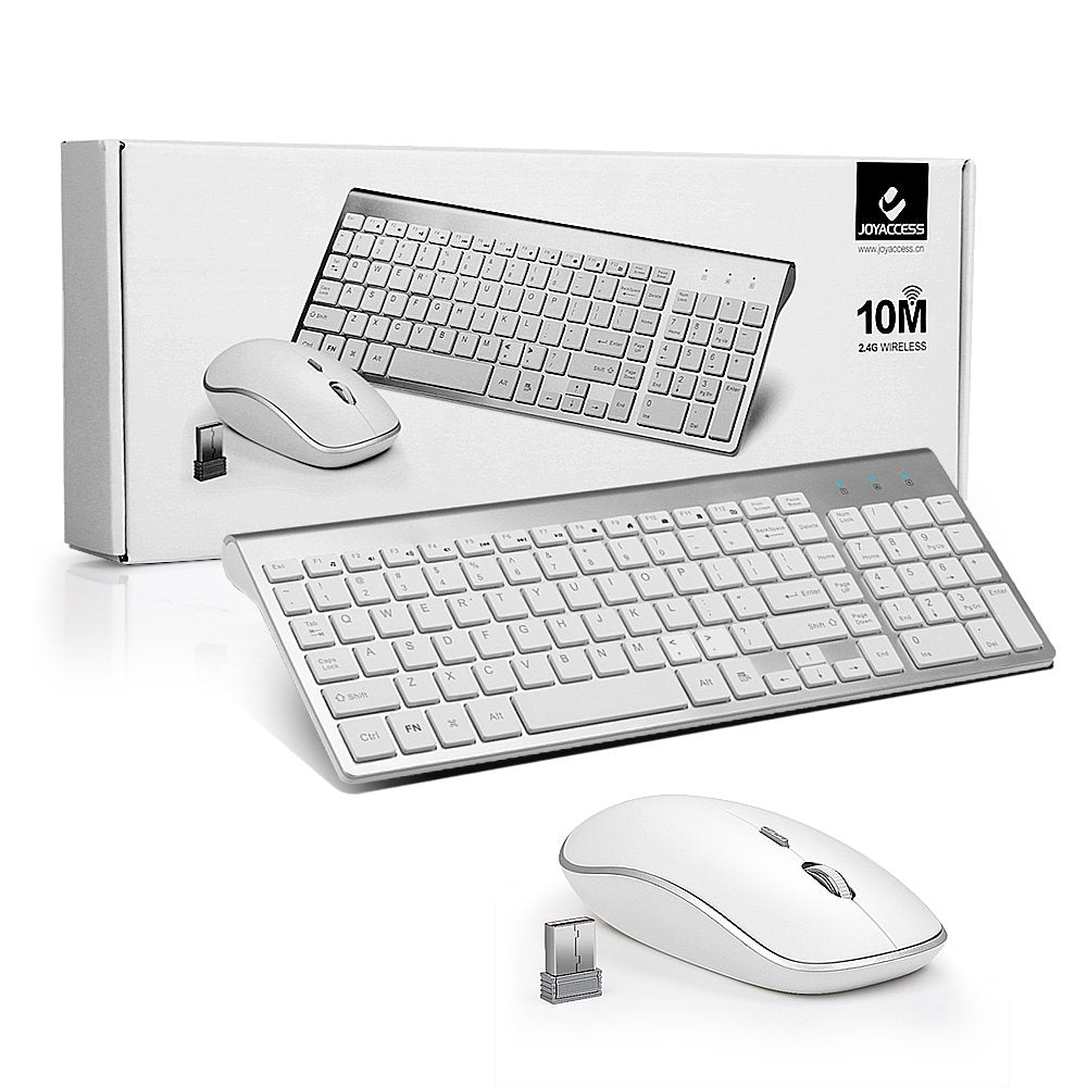 Wireless Keyboard and Mouse Combo (White) - yrGear Australia
