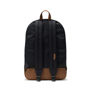 Herschel Men's Heritage Shoulder Bag, Black/Tan Synthetic Leather, One Size - yrGear Australia