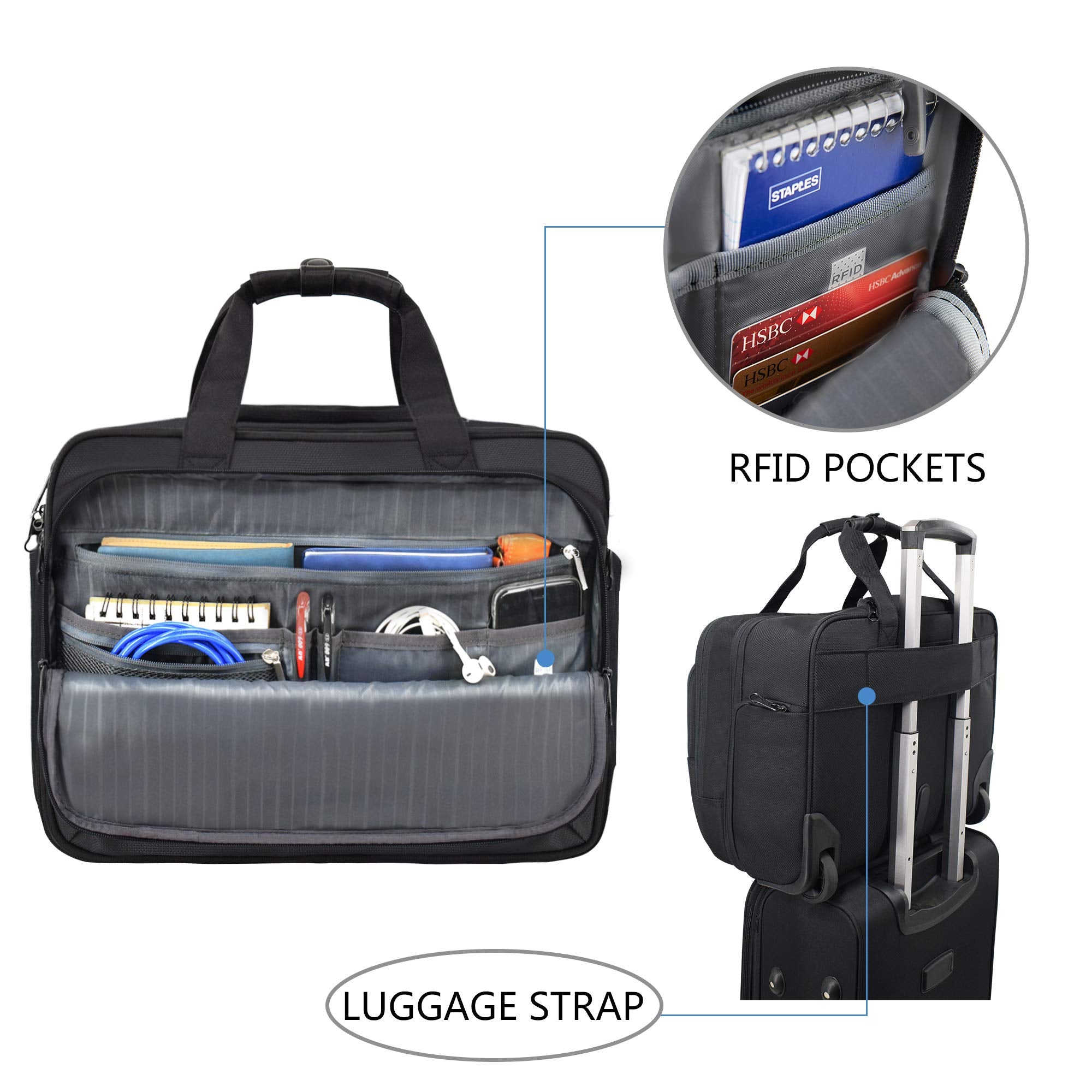 Water Resistant Rolling Laptop Briefcase - yrGear Australia