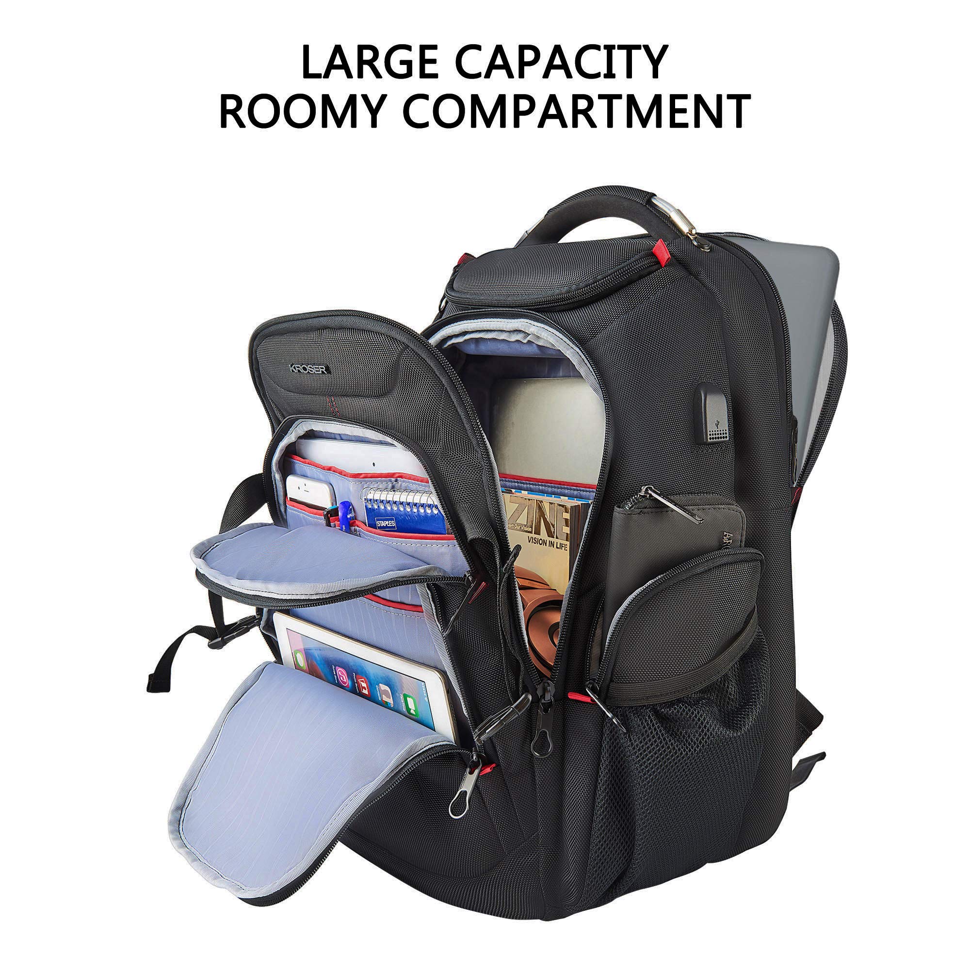 Rugged Travel MacBook Backpack compartments
