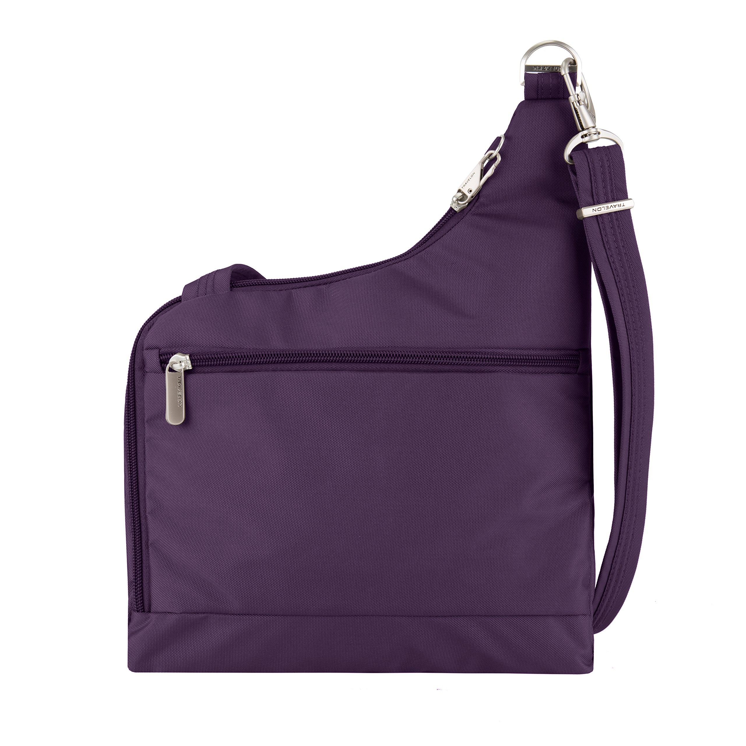 Travelon Anti-Theft Cross-Body Bag, Two Pocket, Dark Purple (Purple) - 42373-150 - yrGear Australia