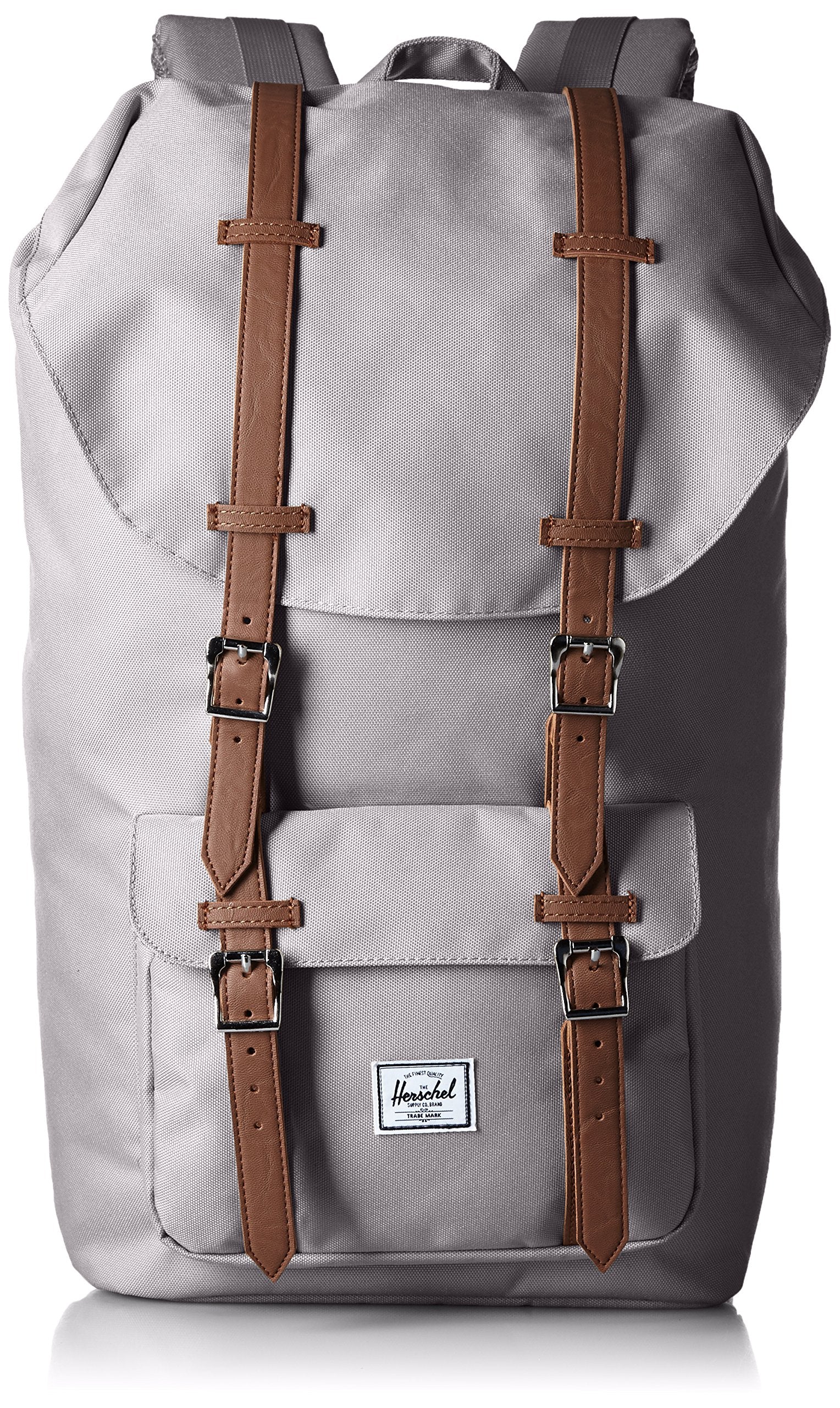 Tan Synthetic Leather Herschel Little America Backpack-Grey - yrGear Australia